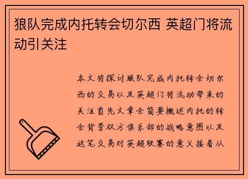 狼队完成内托转会切尔西 英超门将流动引关注